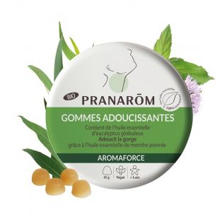Pranarôm - Aromaforce Gommes adoucissantes - Menthe/Eucalyptus BIO